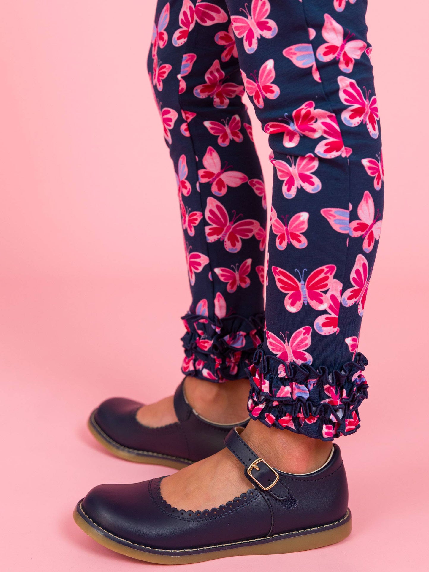 Girls Butterfly Bliss Classic Ruffle Leggings