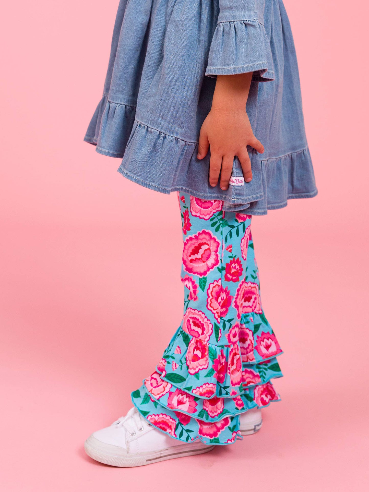 Baby Girls Bright Blossoms Ruffle Flare Pants