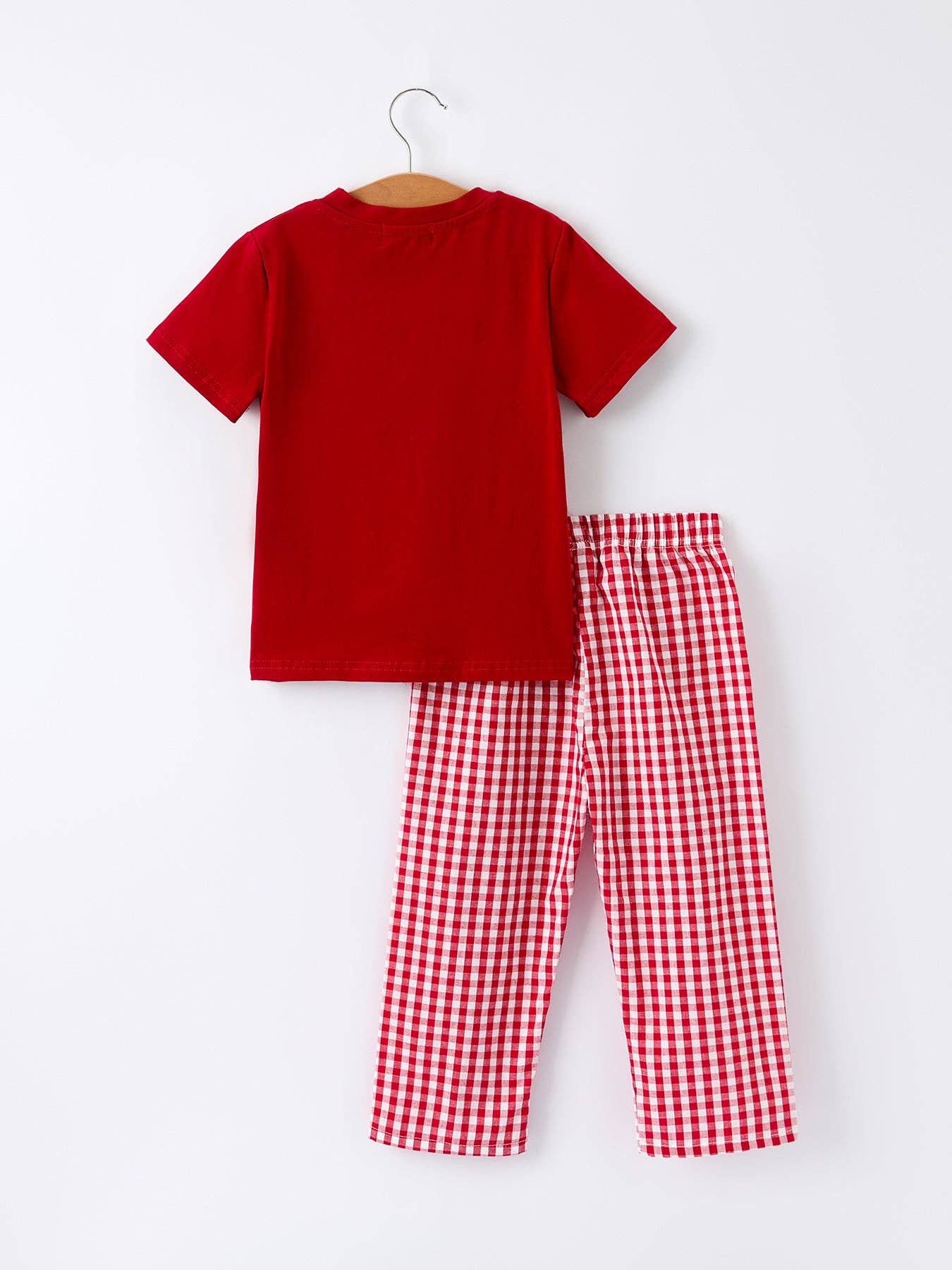 Christmas Smocking Embroidered Christmas Tree Plaid  Boy Set