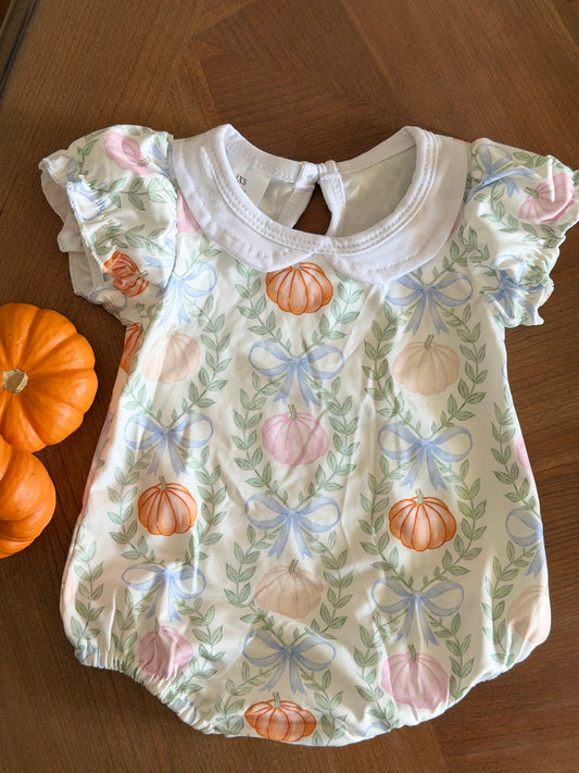 Baby Bow Pumpkin Print Bubble