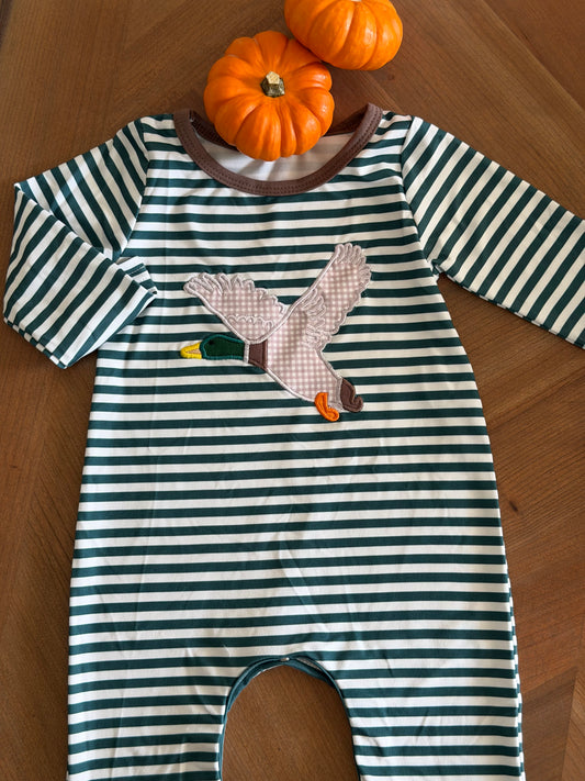 Stripe Duck Appliqué Romper
