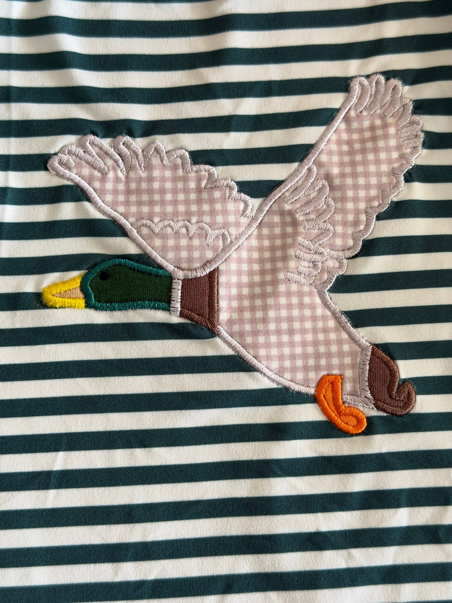 Stripe Duck Appliqué Romper