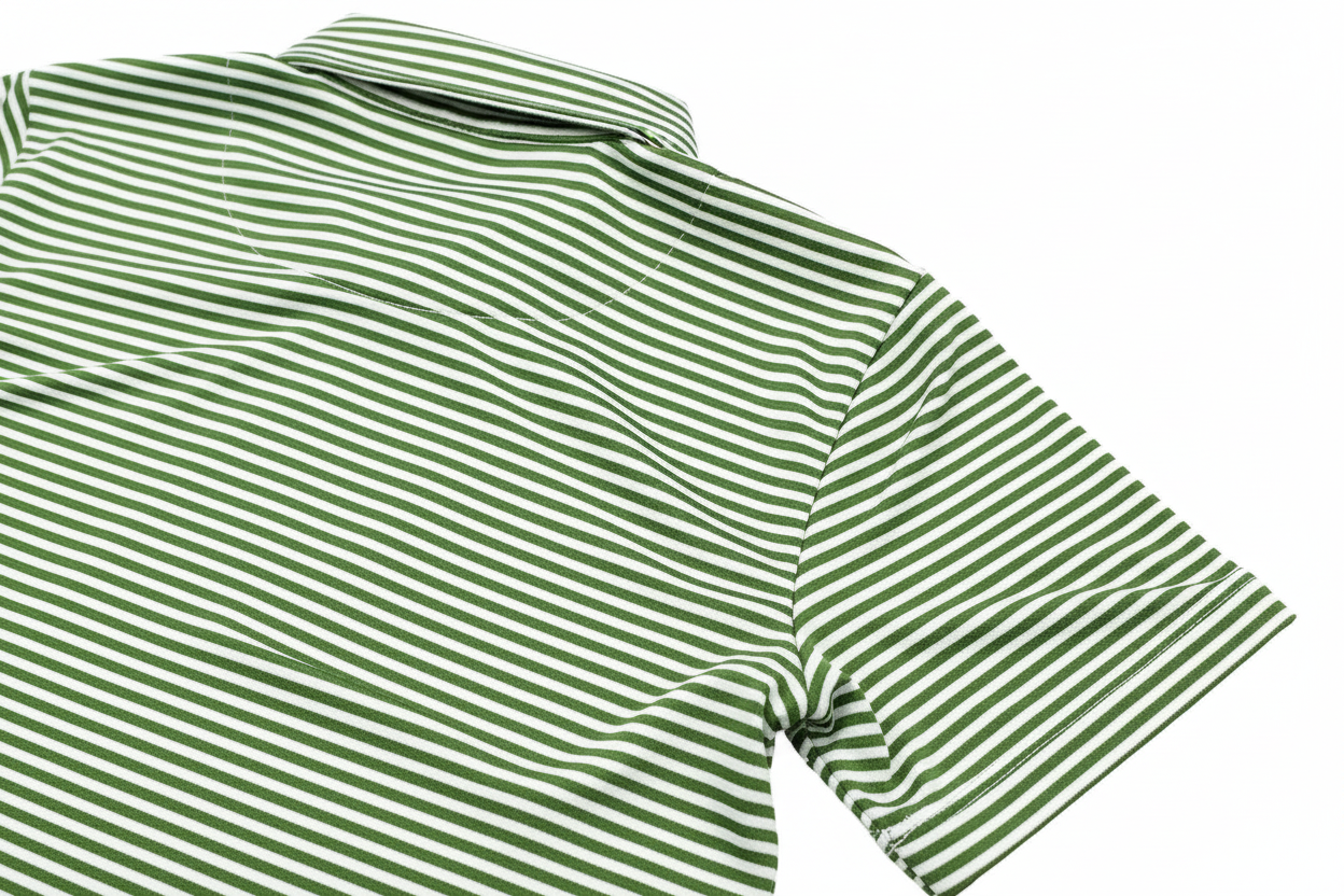 Inshore Boys Performance Polo Green Stripe