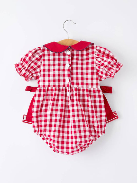 Red and White Flag Gingham Bubble