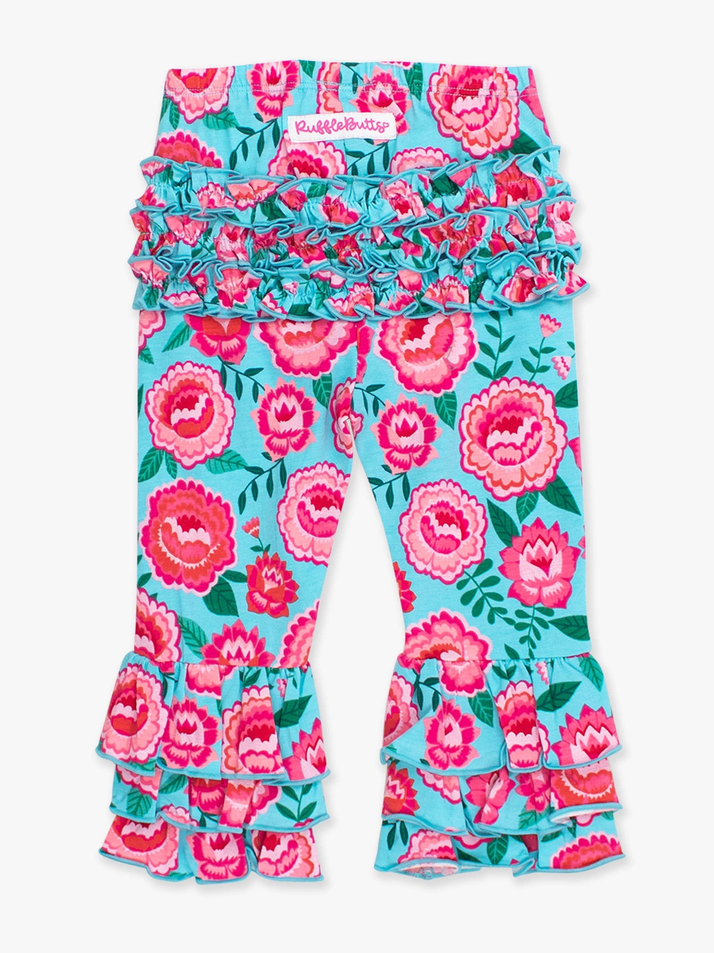 Baby Girls Bright Blossoms Ruffle Flare Pants