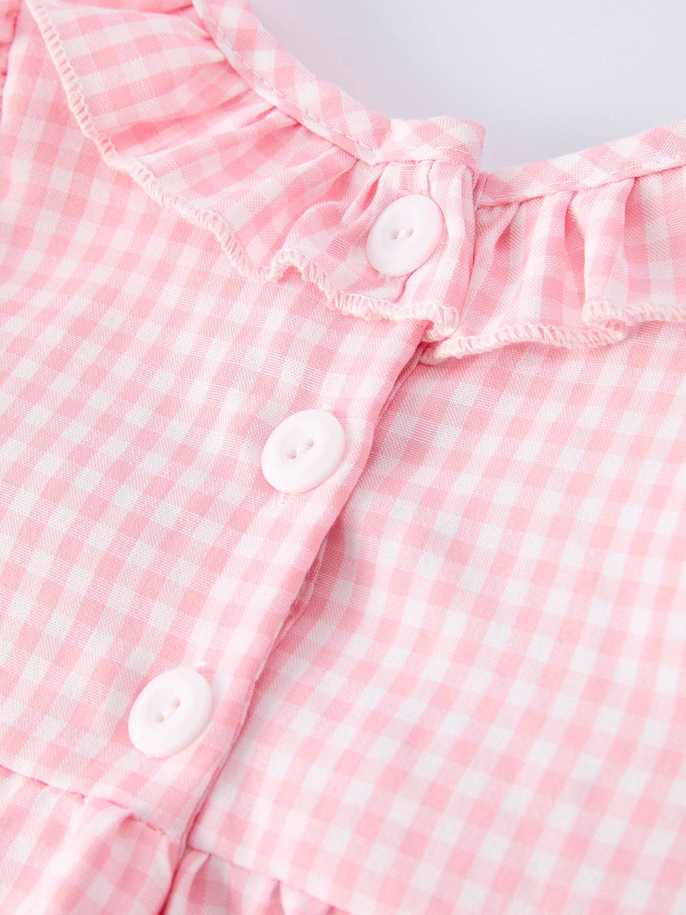 Girls Summer Crocodile Embroidered Smocked Romper