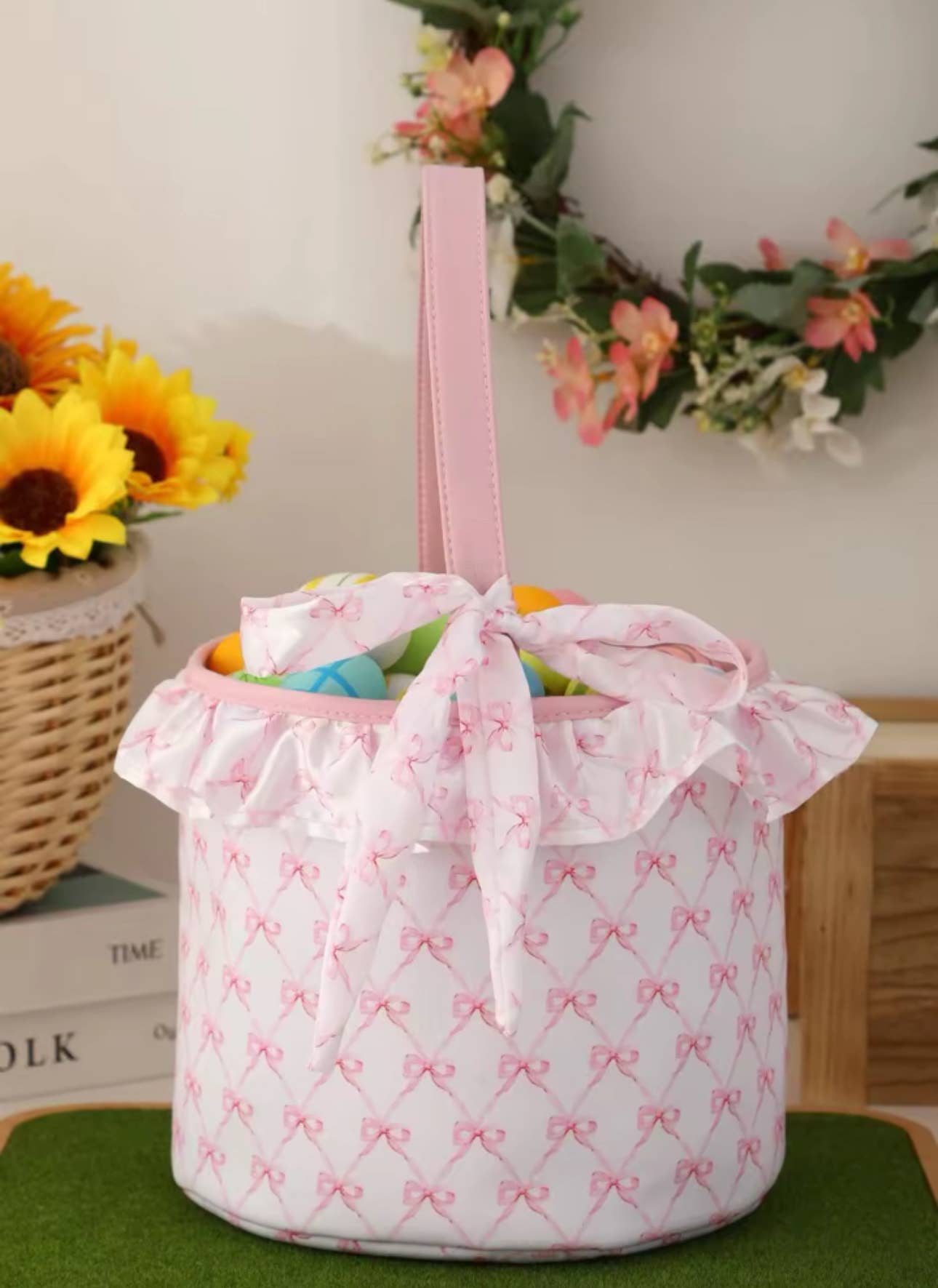 Easter Basket- Pink Bow