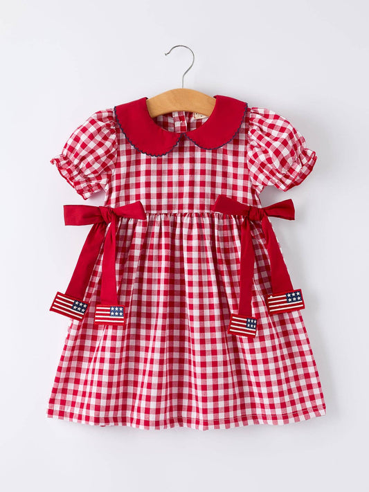 Red and White Gingham Flag Dress