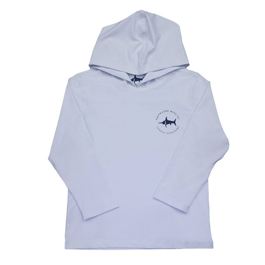 Boys Performance Hoodie White Fishing Po