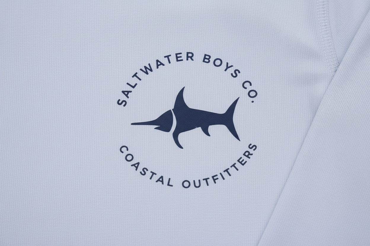 Boys Performance Hoodie White Fishing Po