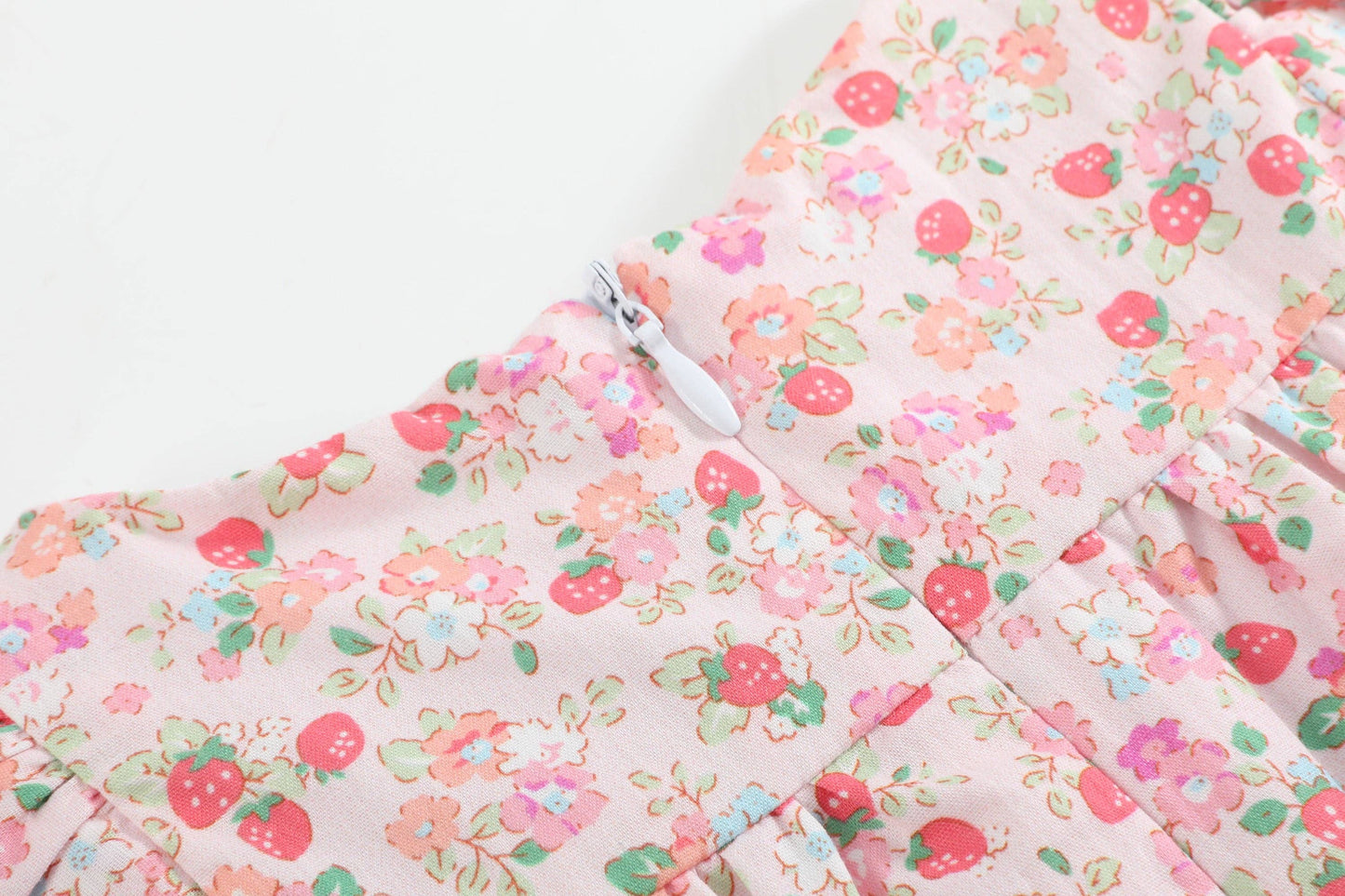 Floral Strawberry Smocked Flutter Bubble