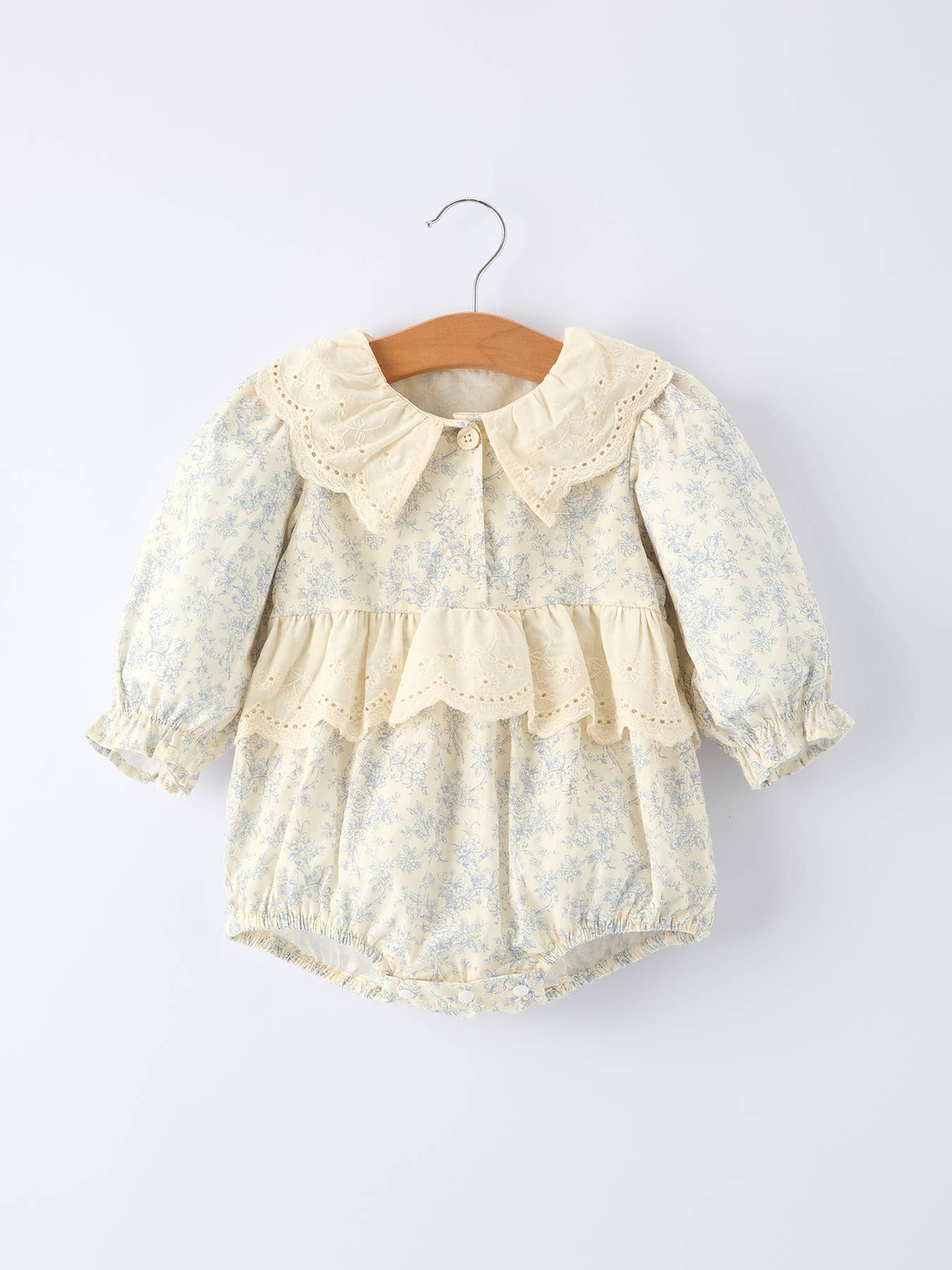 Baby Girl Romper and Toddler Dress – Vintage Floral Lace Outfit