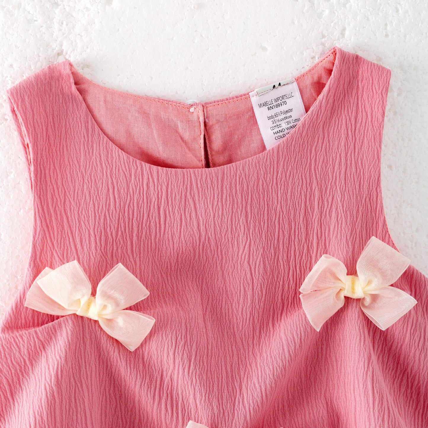 Girls Pink Bow Bubble Short Set