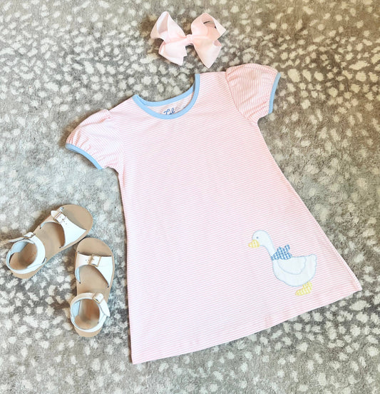 Silly Goose Girls Appliqué Dress
