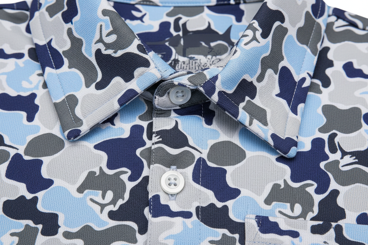 Inshore Boys Performance SS Polo Camo