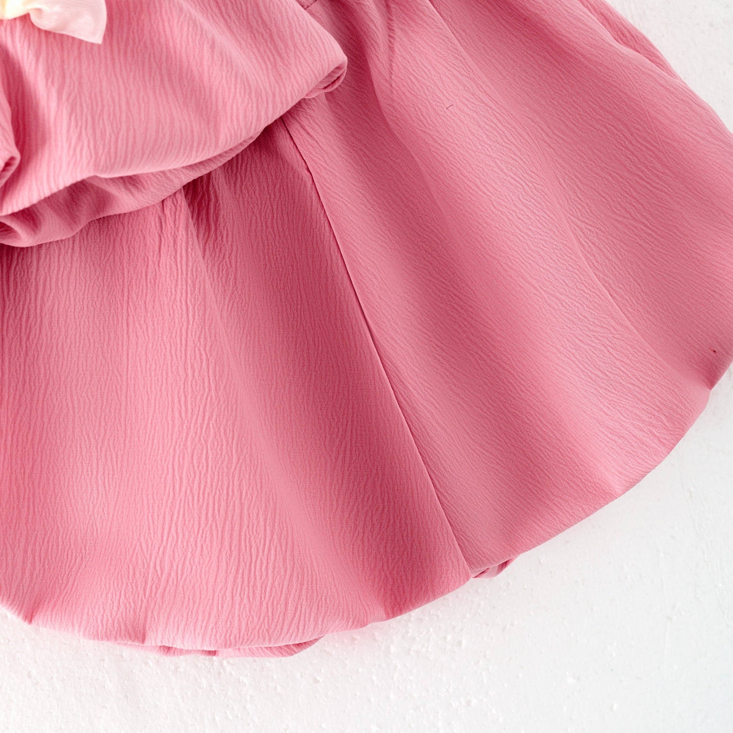 Girls Pink Bow Bubble Short Set