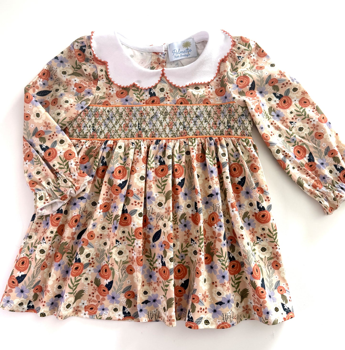Autumn Garden Smocked Dress