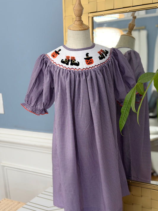 Smocked Halloween Dress Size 8 Only