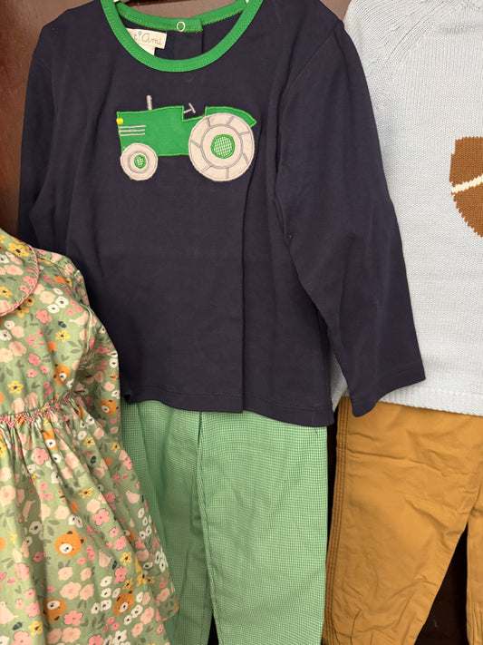 Tractor Applique Top and Pant Set