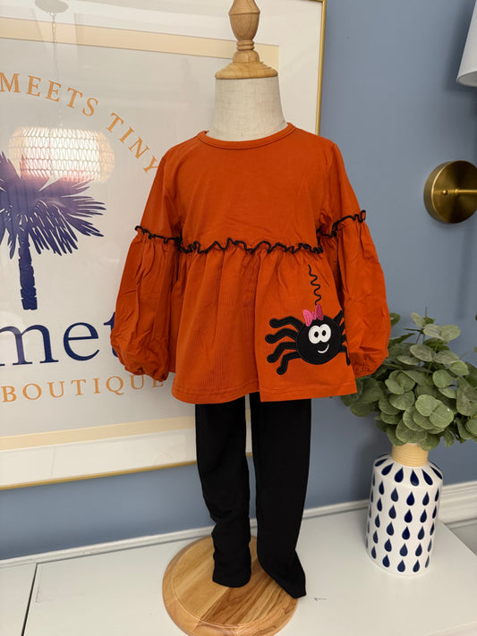 Spider Fall Bubble Sleeve Outfit