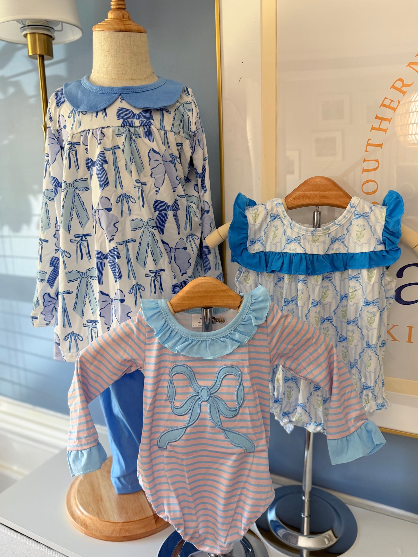 Baby Girls Bow Print Leggings Set