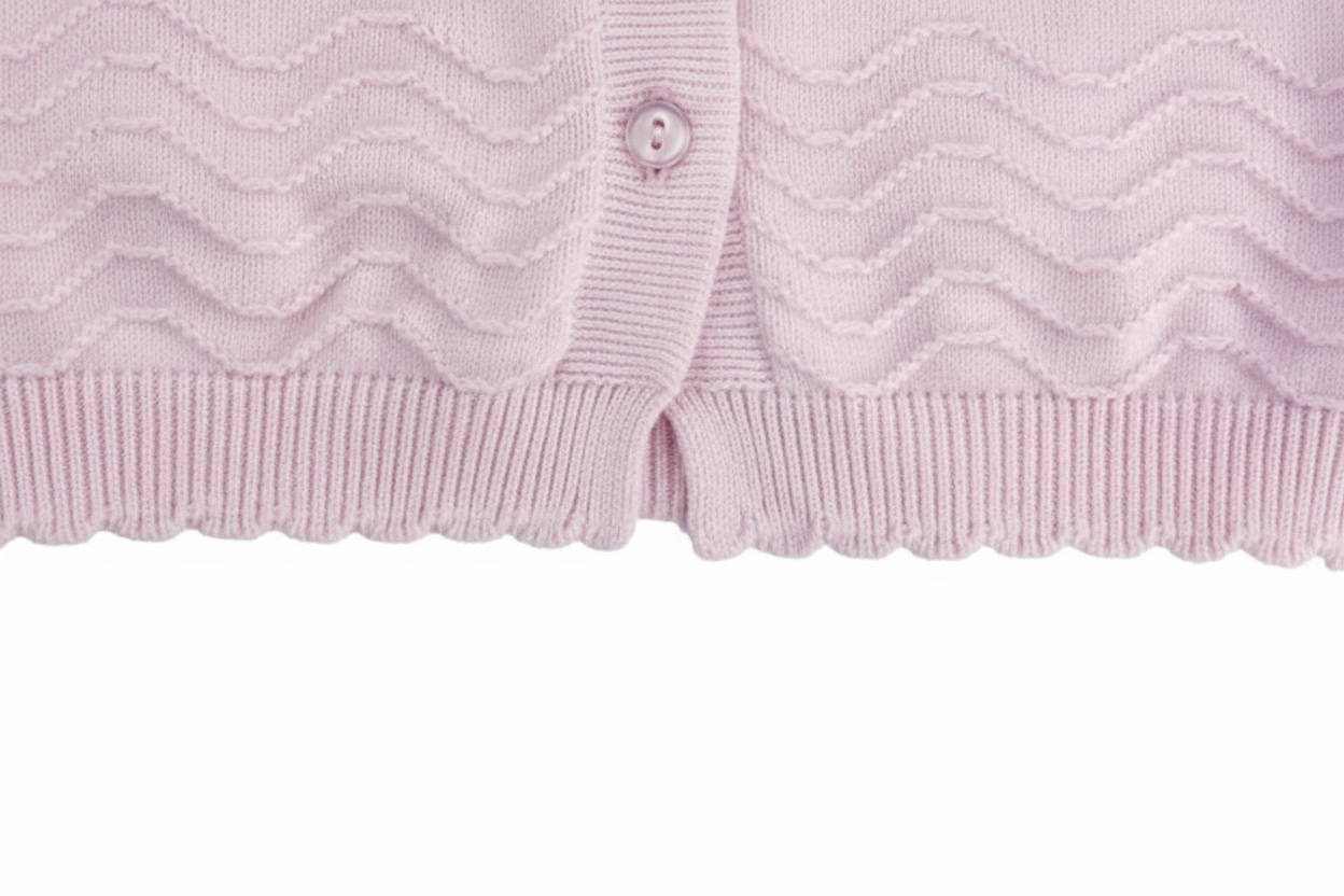 Scalloped Lightweight Knit Cardigan Sweater