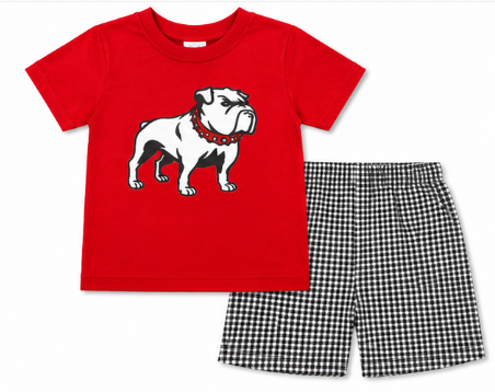 Georgia Bulldogs Gingham Short Set!