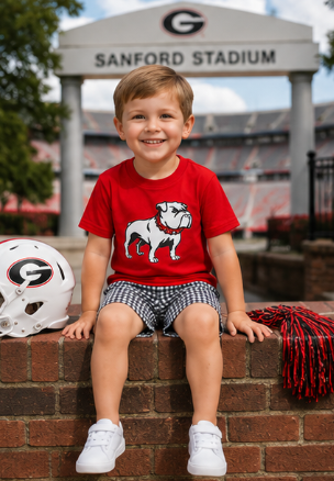 Georgia Bulldogs Gingham Short Set!