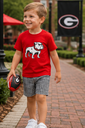 Georgia Bulldogs Gingham Short Set!