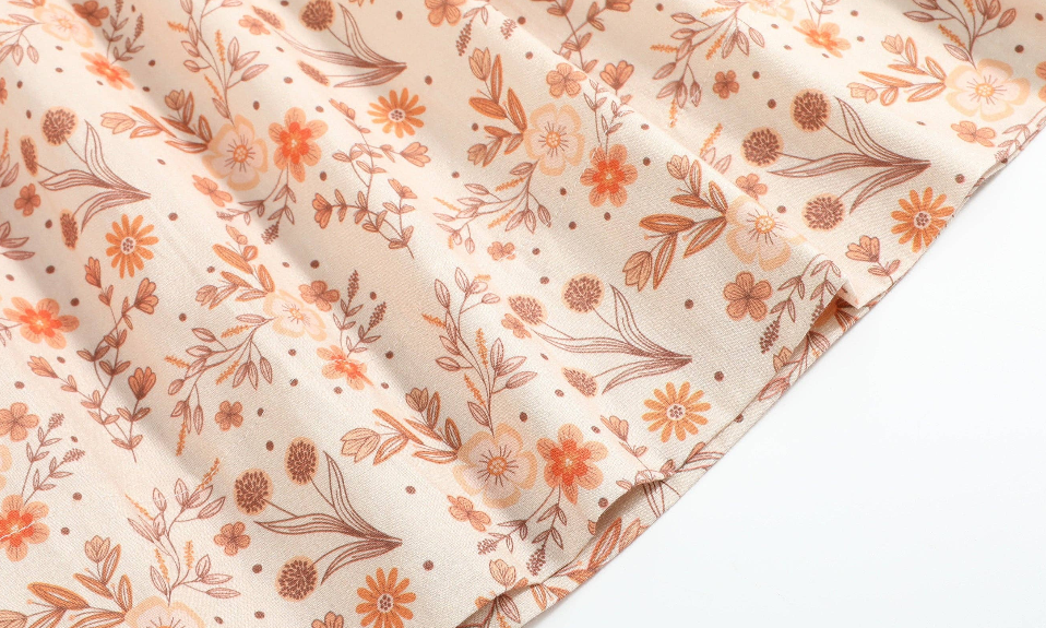 Brown Floral Smocked Bishop Dress