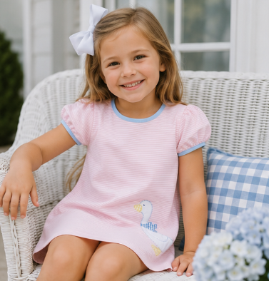 Silly Goose Girls Appliqué Dress