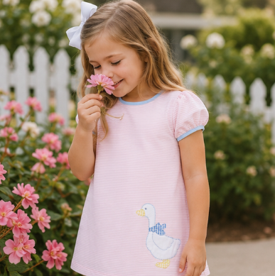 Silly Goose Girls Appliqué Dress