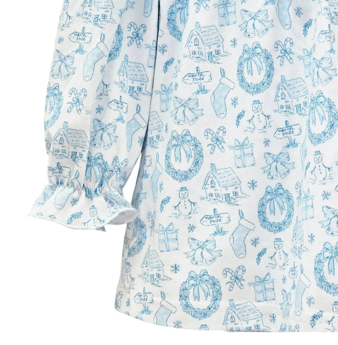 Blue Christmas Toile Bloomer Set