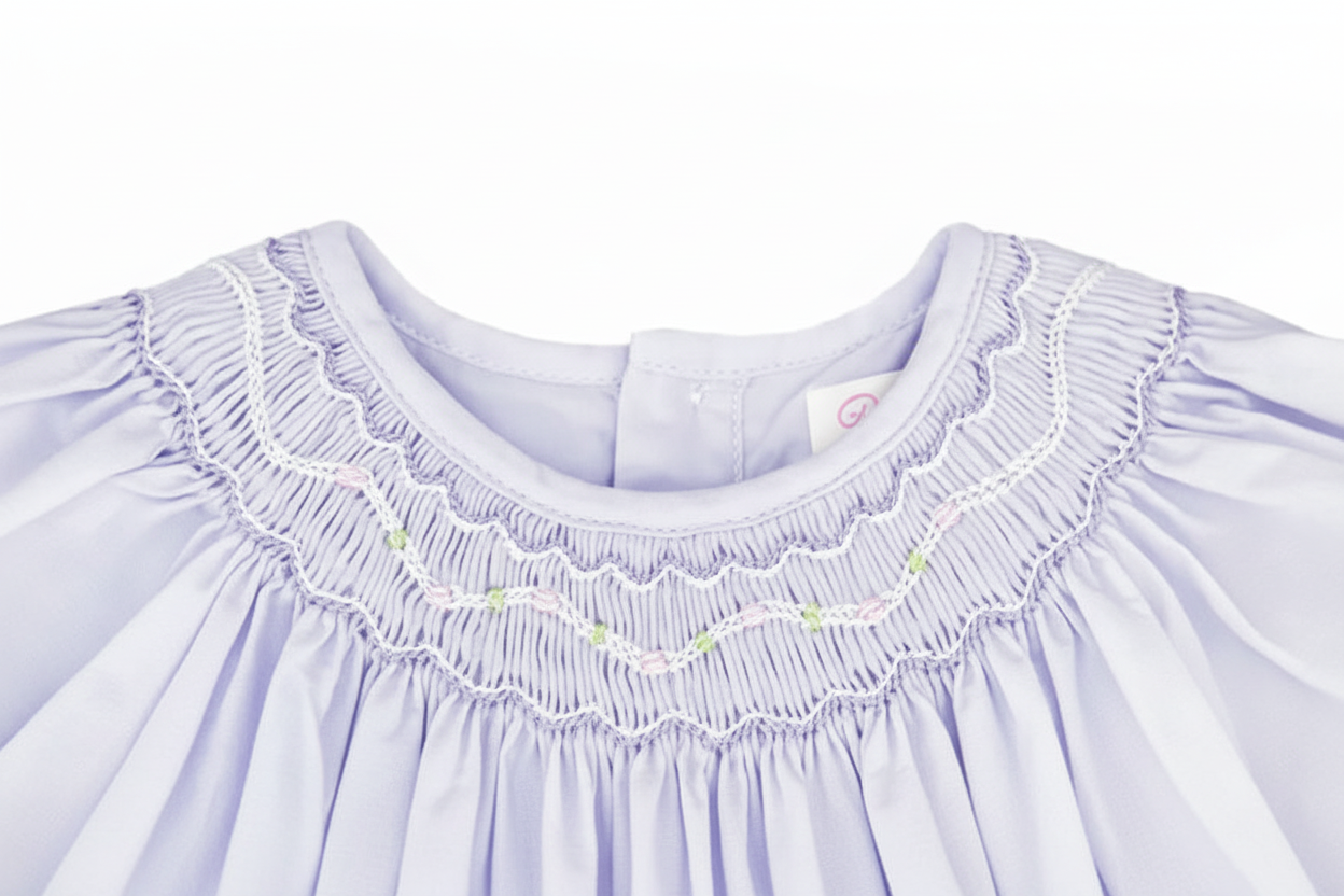Smocked Violet Bishop Daygown