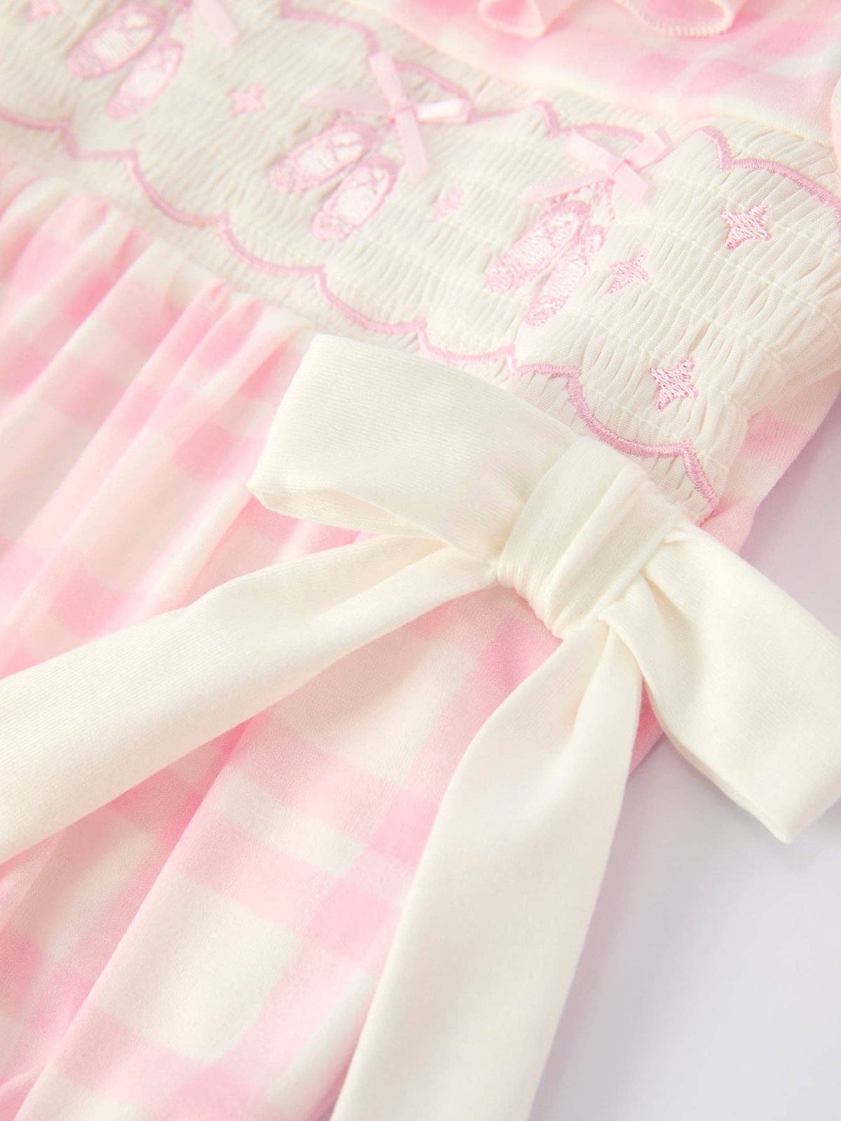 Pink Plaid Ballet Smocked Romper
