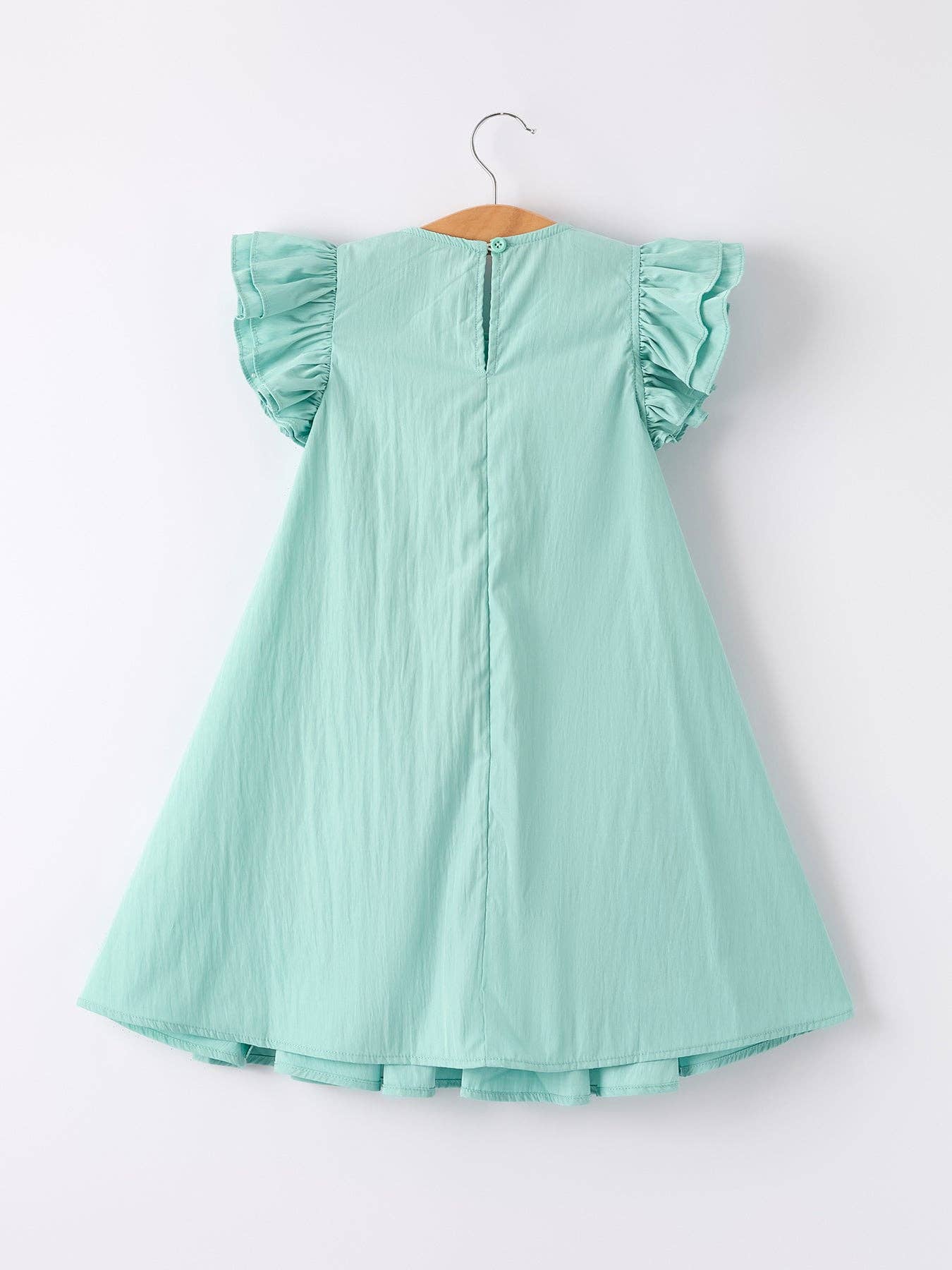 Girls Lake Green Flying Sleeve Dress