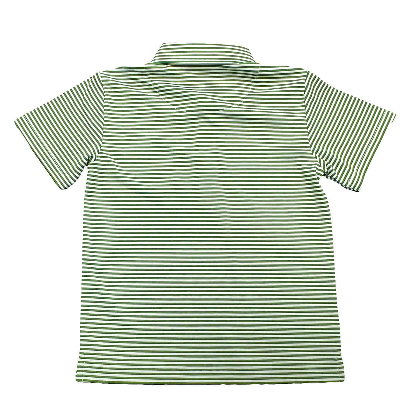 Inshore Boys Performance Polo Green Stripe