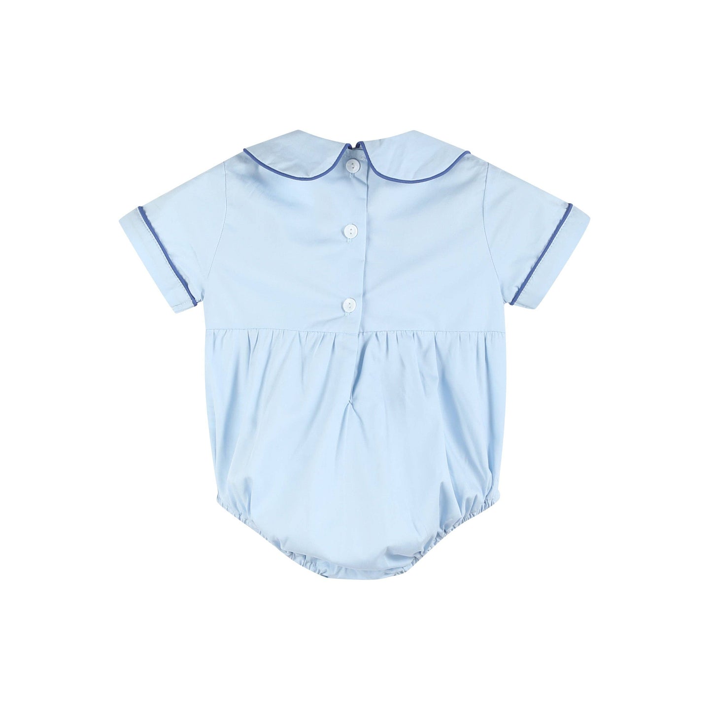 Blue Whale Smocked Collared Bubble Romper
