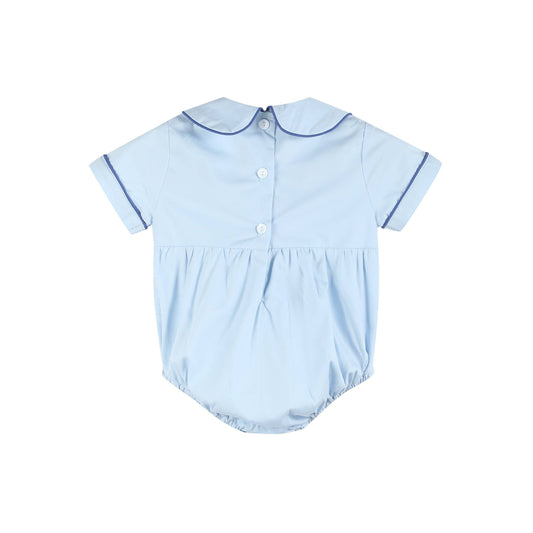 Blue Whale Smocked Collared Bubble Romper