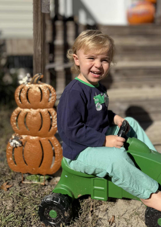 Tractor Applique Top and Pant Set