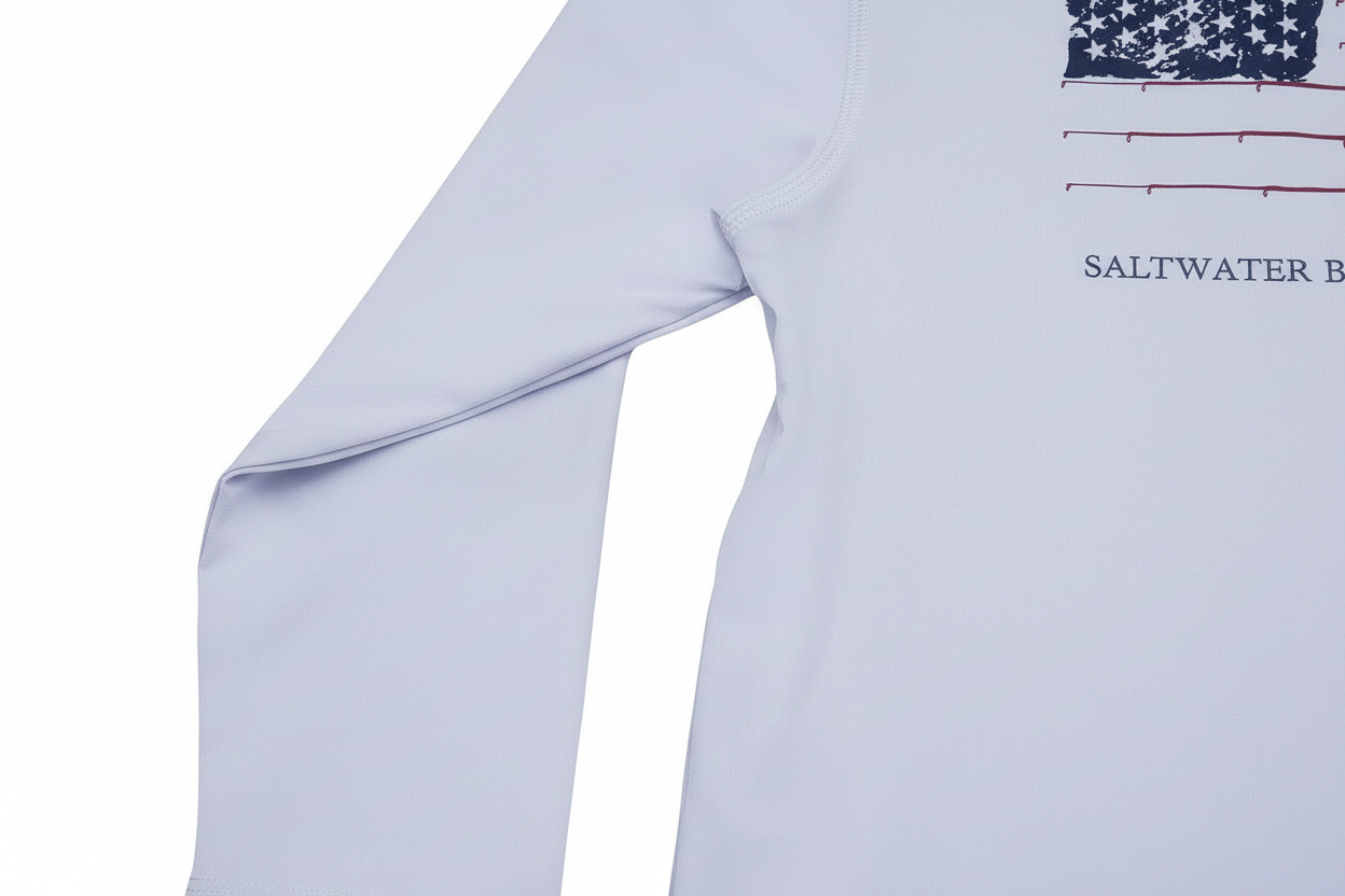 Boys Performance Hoodie White Fishing Po