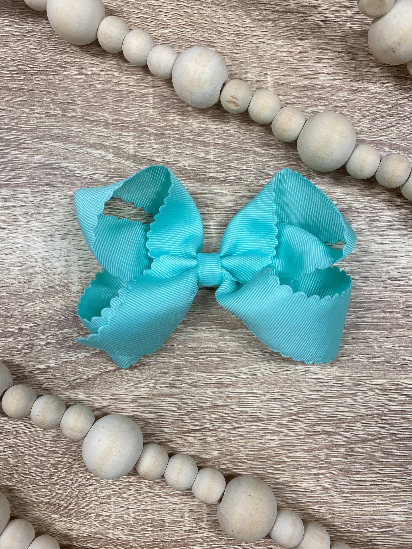 Oversize Scalloped Hair Bows - Alligator Clip - 5.5" Girls