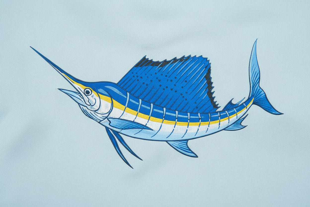 Boys Performance Graphic Tee Light Blue Sailfish