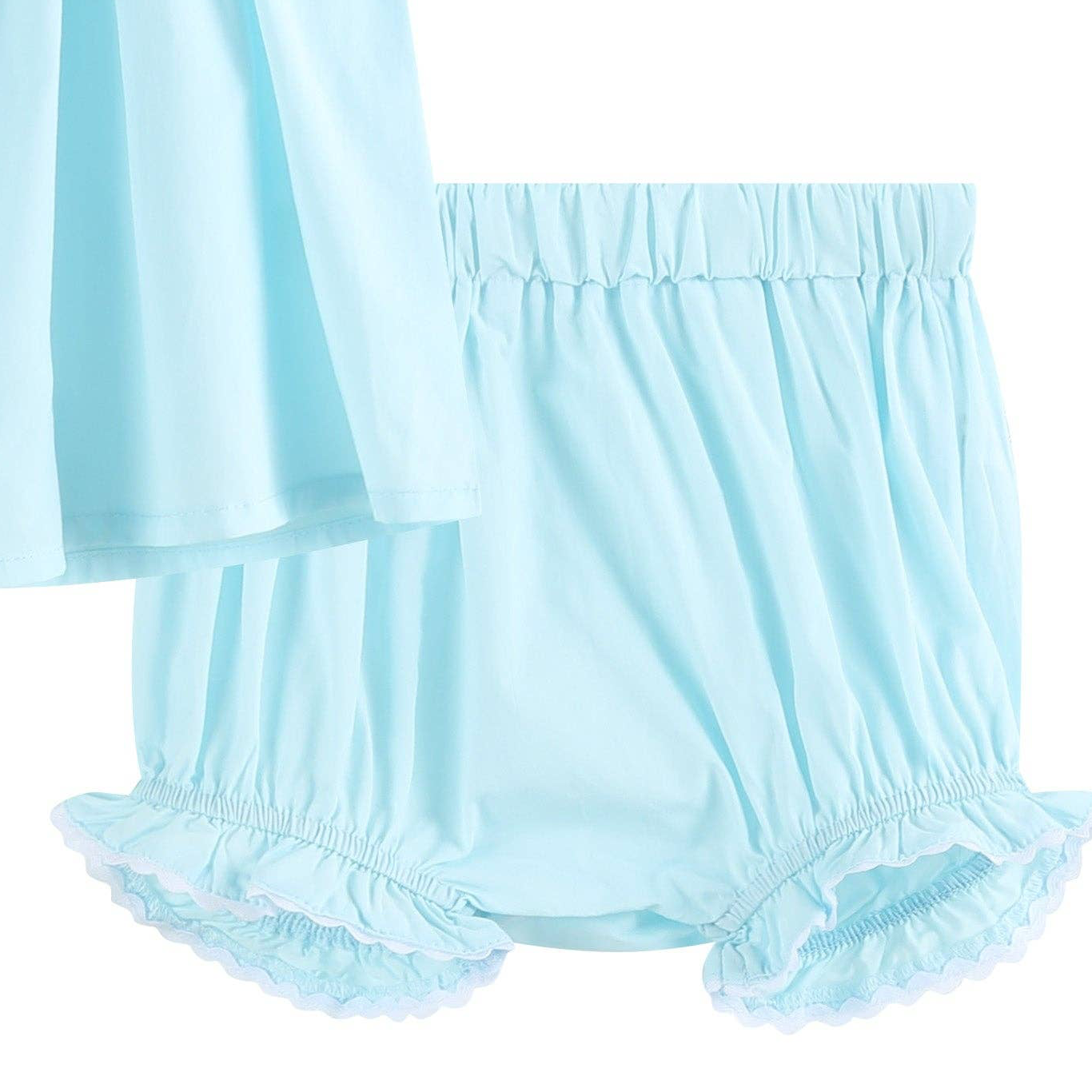 Light Blue Daisy Smocked Bloomer Set