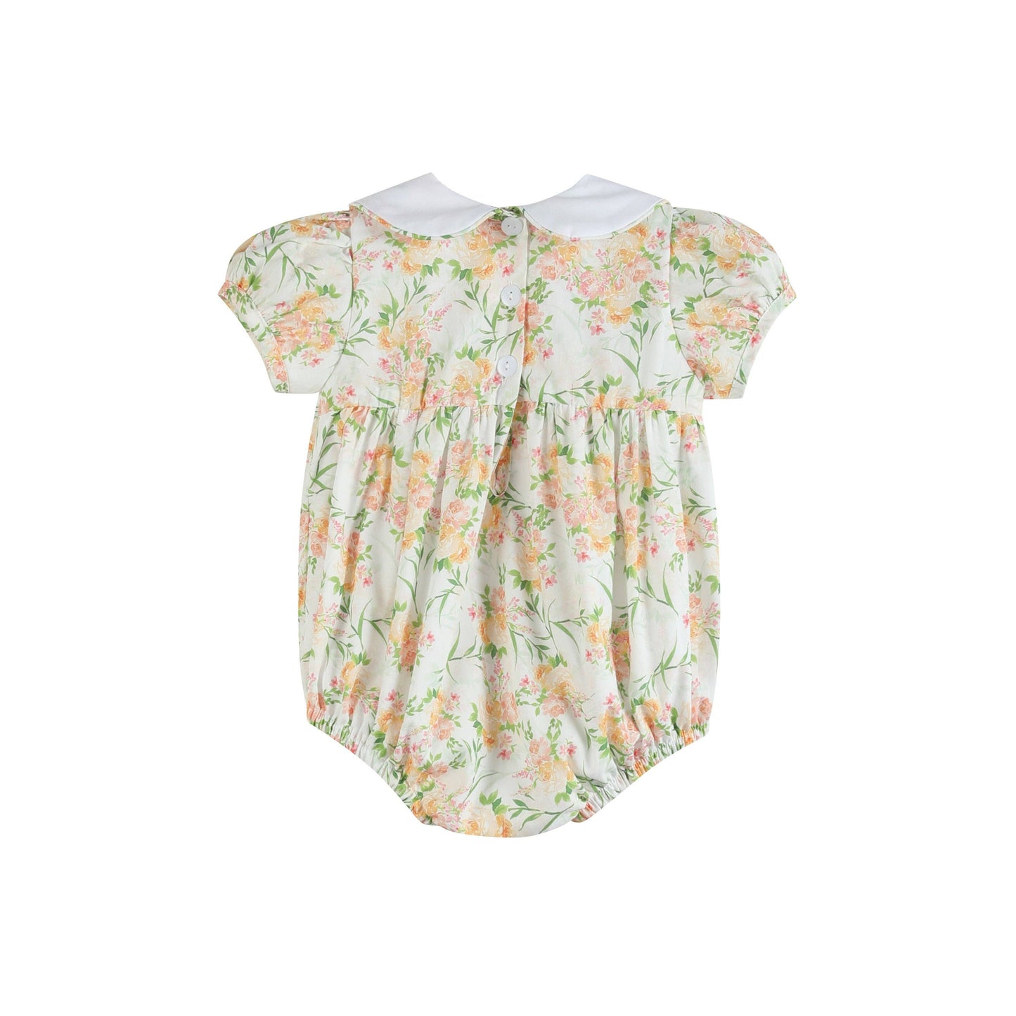 Floral Smocked Collared Bubble