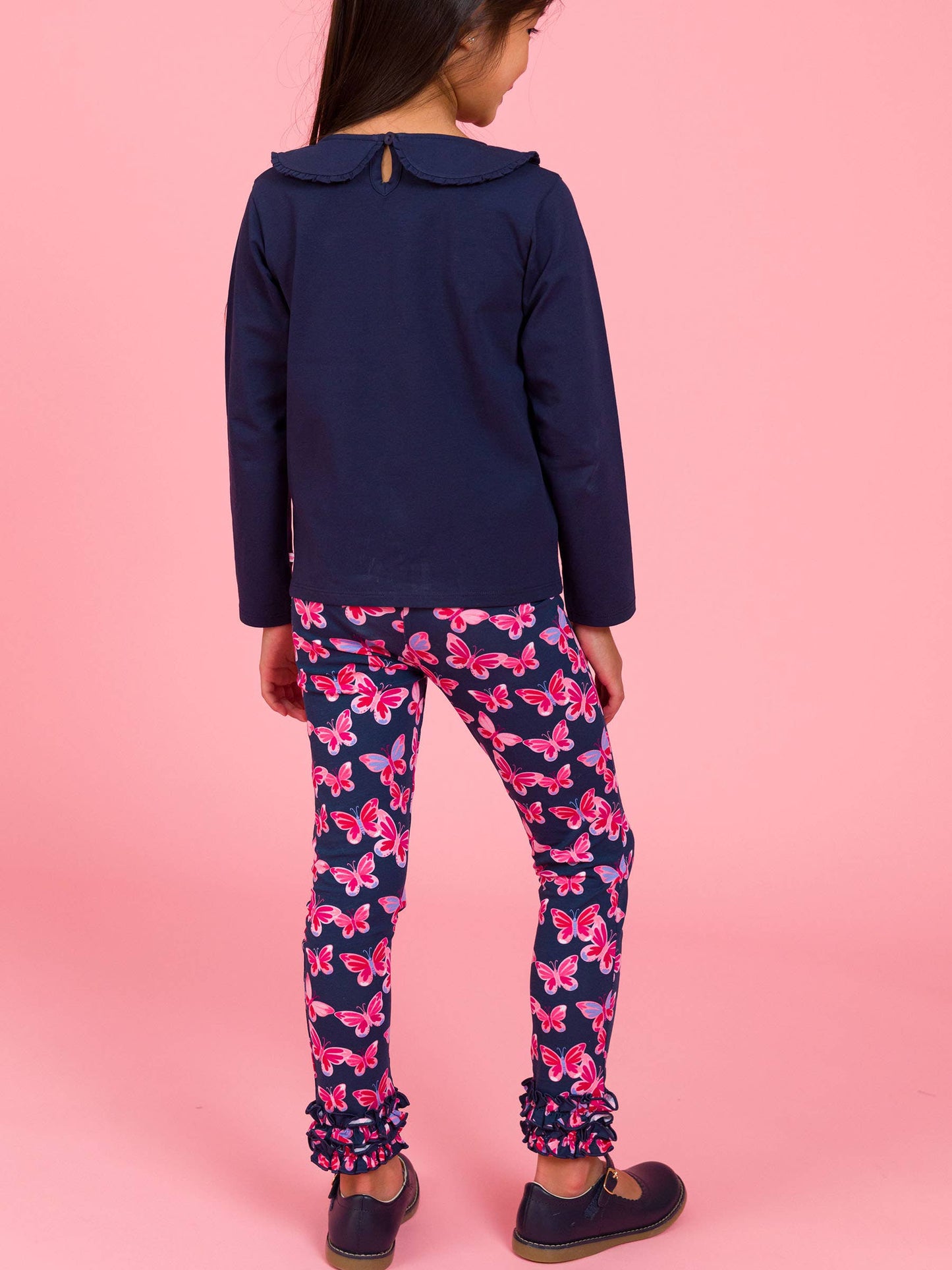 Girls Butterfly Bliss Classic Ruffle Leggings