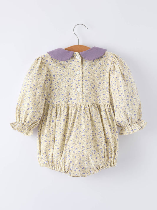 Vintage Smocked Floral Romper
