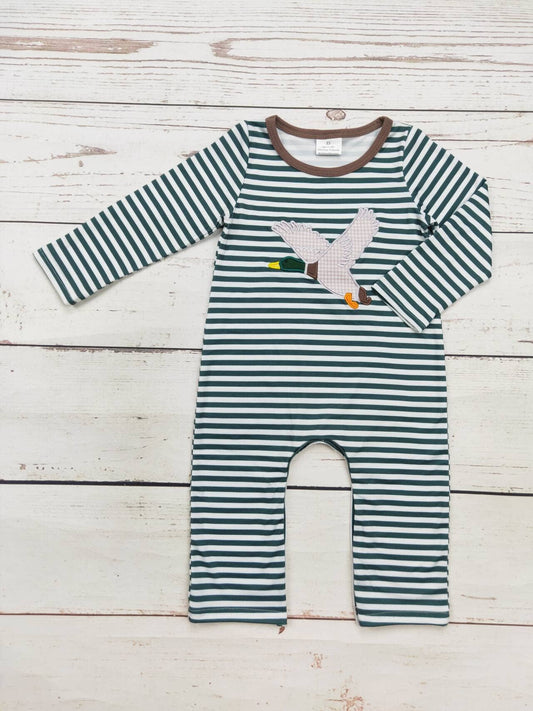 Stripe Duck Appliqué Romper