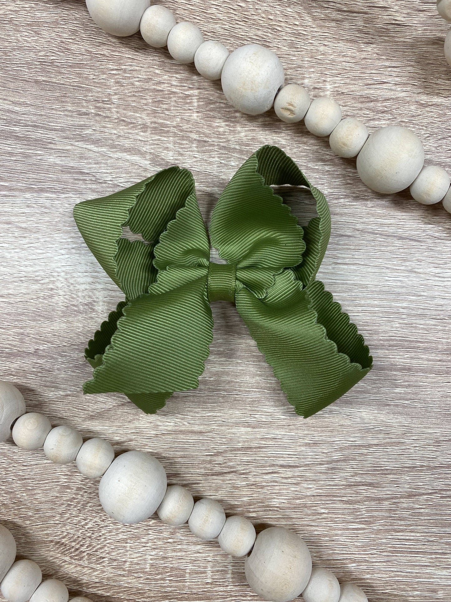 Oversize Scalloped Hair Bows - Alligator Clip - 5.5" Girls